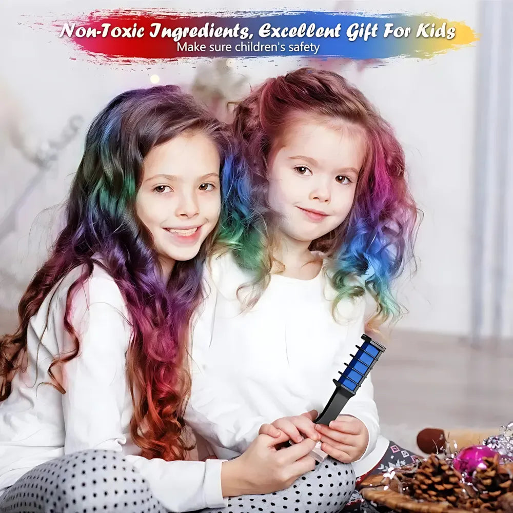 Temporary Hair Chalk Comb Set Fashion Makeup Toy Kits – 10 Colors