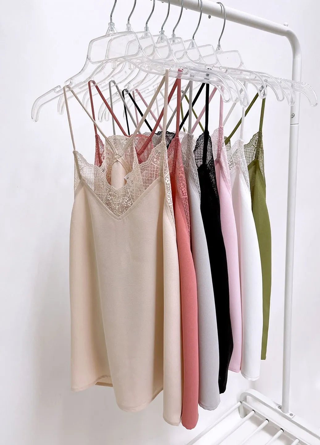 Women’s Lace Cami Tank Top – Taupe Sleeveless Solid Fit | AmiHugs Tanks & Camis