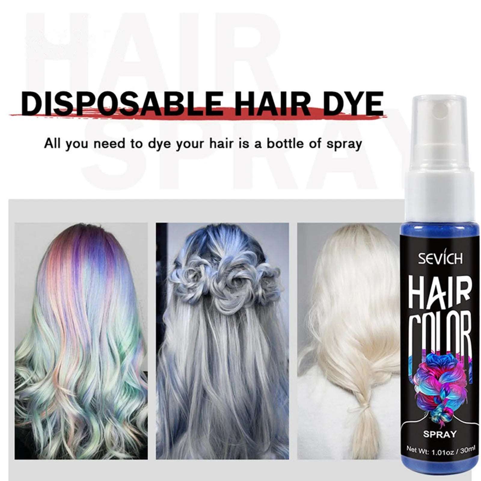 Sevich 30ml Temporary Hair Color Spray – Washable DIY Hair Dye